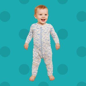 Joe Fresh Shark Print Baby Sleeper 18–24M – Blue Zip-Up Cotton Pajamas